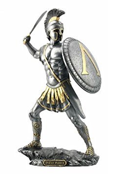 Spartan Warrior with Sword & Hoplite Shield Statue Sculpture Figure
