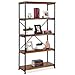 Best Choice Products 5-Tier Rustic Industrial Bookshelf Display Décor Accent for Living Room, Bedroom, Office w/Metal Frame, Wood Shelves - Brown