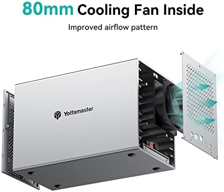 Yottamaster 5 Bay RAID Hard Drive Enclosure, Aluminum Type C 5 Bay RAID External HDD Enclosure Caddy for SATA 2.5/3.5 HDD SSD, Support RAID 0/1/3/5/10/JBOD/PM-[PS500RC3]