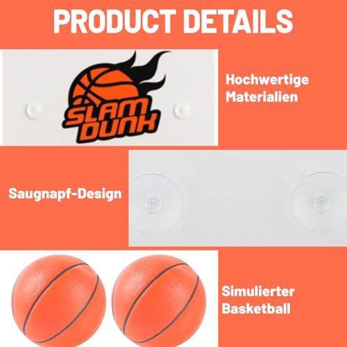 5er Set Mini Basketballkorb, 1 Stück Tragbar Und Faltbar, Mit 3 Mini Basketbällen Und Luftpumpe, Basketballkorb Indoor Für Kinder, Büro Und Kinderzimmer