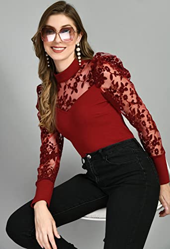 Image of IUGA Women Regular Sleeve High Neck Solid Top