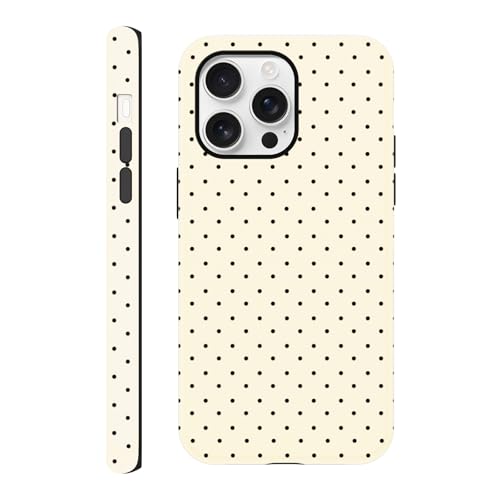 lioscre Cute Yellow Polka Dot Phone Case for iPhone 16 Pro 6.3"