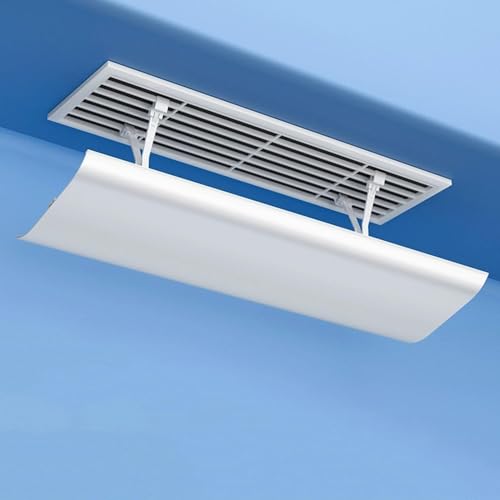 THE WHITE SHOP Air Conditioner Deflector, 60 x 20 cm PVC Air Flow Deflector With 180° Adjustable Ac Wind Deflector, Reduces Noise And Energy Efficient Airflow Control For Living Room and Bedroom