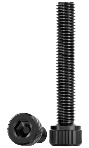 Drenky M8 Cylinder Screws with Hexagon Socket M8 X 60mm Socket Head Cap Screws Bolts DIN 912 (ISO 4762) 304 Stainless Steel Socket Screws Fully Threaded Allen Socket Cap Screws, Pack of 10, Black