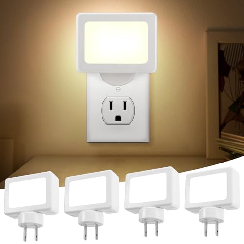 Image of 4 Pack Night Light Plug in Wall with Adjustable Direction,with Light Sensor