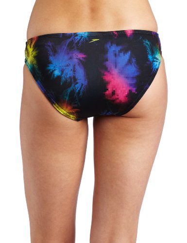 Speedo Womens Pixel Palm Hipster Bottom Bikini, Black, Medium #TOP1