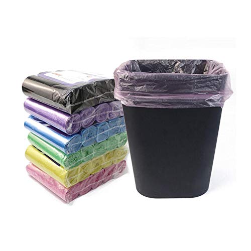 Motzu 5 Rolls Small Trash Bags Drawstring, Eco-Friendly Kitchen Bathroom Bedroom Office Garbage Bags Unscented Wastebasket Bags Heavy Duty For Indoor Outdoor, Purple #TOP1