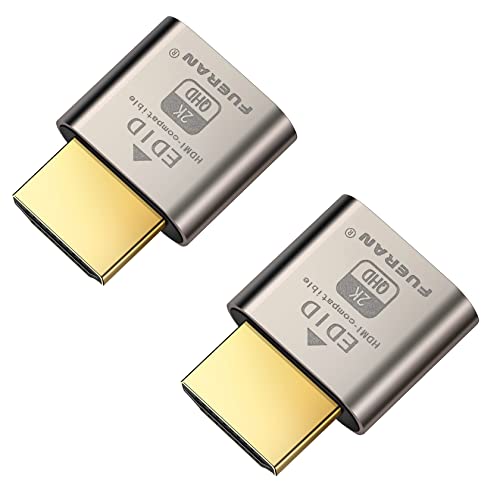 FUERAN Dummy Plug,Headless Ghost Display Emulator HDMI-Compatible（Fit Headless-1920x1080 New Generation@60Hz）-2Pack by FUERAN - Used condition - US$8.09