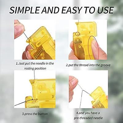 3 Pcs Needle Threaders - Easy Threader Tool Set - Automatic Needle Threader - Self-Thread Guide - Plastic Sewing Accessories - Quick Needle Threading for Hand Stitching and Sewing Machine