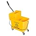 HOMCOM Chariot de nettoyage lavage seau de ménage 20 L avec essoreur et séparateur eau sale propre jaune 60L x 27l x 71H cm