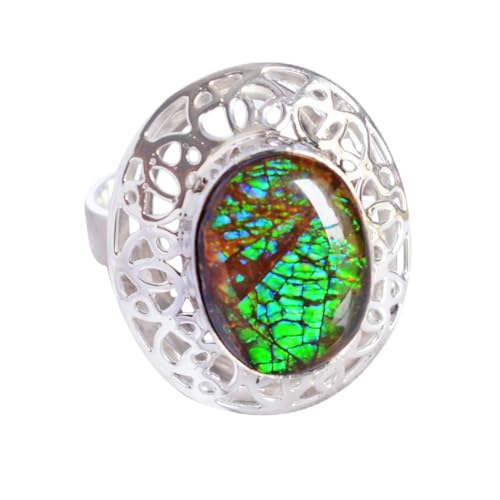 Bague ammolite ovale en argent 925 sterling un bijou de luxe mixte unique