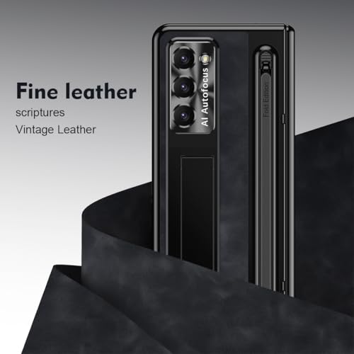 Protection charnière Samsung Fold 6 coque noire anti-rayure avec support - 2