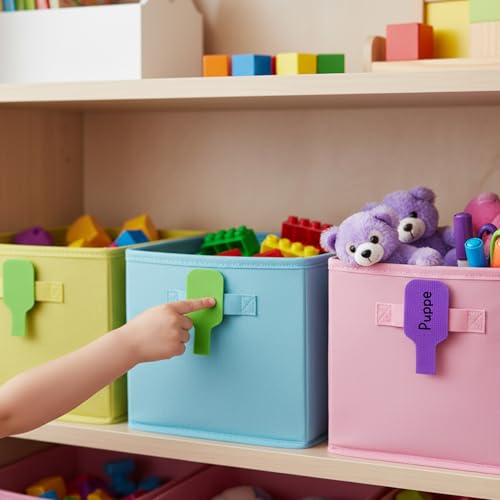 Kabelbeschriftung, 100 Stück wiederverwendbare Kabeletiketten, 22×90 mm, Farbige beschriftbare Etiketten für Kabelmanagement, Ideal für Büro, IT, Haushalt und Garten