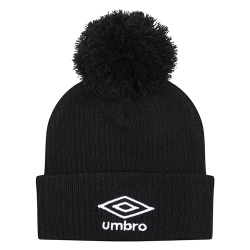 Image of Umbro Black Acrylic Logo Bobble Beanie One Size