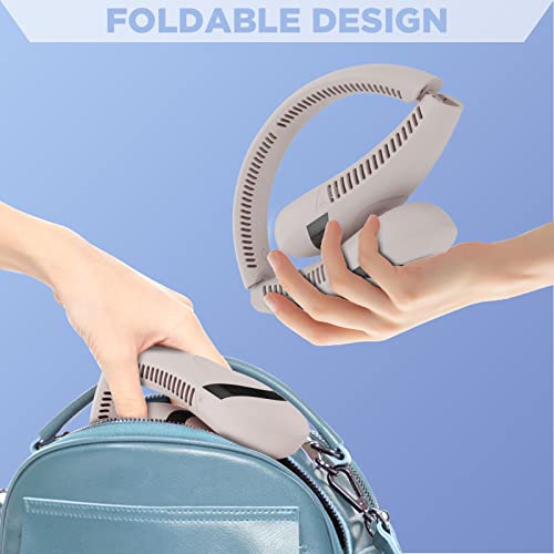 Etsamal Portable Neck Fan, 5000Mah Rechargeable Neck Fan 360° Bladeless Foldable Cooling Personal Neck Fan Hands-Free With 3 Speeds For Travel, Outdoor, Home, Office, School, Camping(Light Pink) #TOP2
