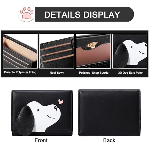 Sunwel Fashion Girls Cute 3D Puppy Mini Wallet Tiny Wallet Cash Pocket Card Holder ID Window Purse for Women (BLACK)4