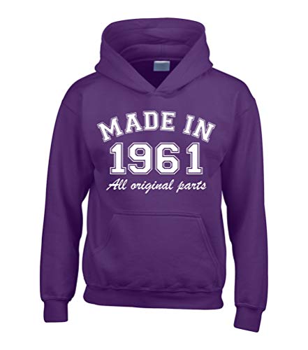 Sweat-shirt 1961 violet pour adulte : portez fièrement l'année de votre naissance