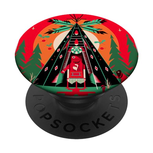 Tipi amérindien dans le style artistique des grandes plaines PopSockets PopGrip Interchangeable