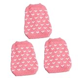 Didiseaon 3 Pièces Handmade déguisements pour Chiens Chandail de vêtements Longueur du déguisement pour Animaux de Compagnie Chandails à Tricoter col Rond Pull Fournitures pour Animaux
