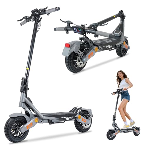 Electric Scooter Adults & Teen 1200W Motor, 35 MPH Max Speed, 35 Miles Range, Dual Disc Brakes & Damper, 3 Speeds, Full Light Illumination, 10