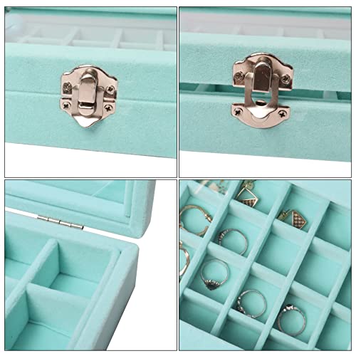 Nideen 24 Grids Earring Storage Organiser, Velvet Jewellery Box Earring Box, Jewellery Storage Display Box for Rings, Earrings, Charms, Pendants, Blue - Cosy Home Interiors Nideen 24 Grids Earring Storage Organiser, Velvet Jewellery Box Earring Box, Jewellery Storage Display Box for Rings, Earrings, Charms, Pendants, Blue - Image 4