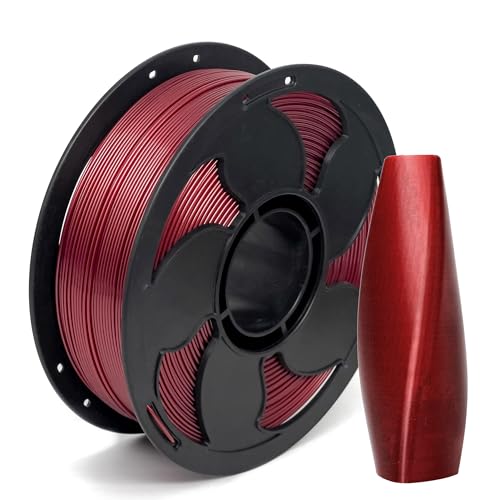 Image of Metal Abyssal Red PLA 1.75mm 1kg Shiny Smooth Metallic 3D Filaments Spool | Metallic finish Shiny Smooth surface High intensity Beginner friendly No tangle 1kg spools 2.2lbs for Printer Bambu Prusa