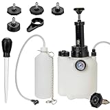 Tzuoen 3L Brake Bleeder Kit, Manual Brake Fluid Bleeder Kit with 1L Waste Bottle and 43.5/45/49.5/50.7mm 4 Master Cylinders Adapters and Fluid Dropper, Suitable for Most Vehicles