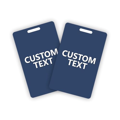 2 Pack Blank Hydrogen Blue ID Badge - Premium Custom PVC Cards with Punch - Double Sided Print CR80 30mil Vertical Graphic Quality PVC Cards for Business Office, Hospital, School, Specialist