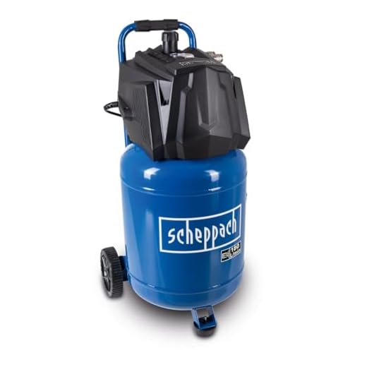 Scheppach Druckluft Kompressor stehend HC35V | 10bar Druck | 30L Kessel | 230V 1500W | Ansaugleistung 180 l/min | ölfrei & wartungsarm | Druckminderer, Fahrvorrichtung & 2 Schnellanschlusskupplungen