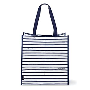 Kate Spade New York Reusable Shopping Bag, Grocery Tote with Shoulder Straps, Large Collapsible Tote