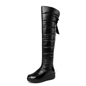 LYYSKY Womens Comfortable Lace Up Winter Warm Over-the-Knee Boots Size corresponds to the length of the sole of