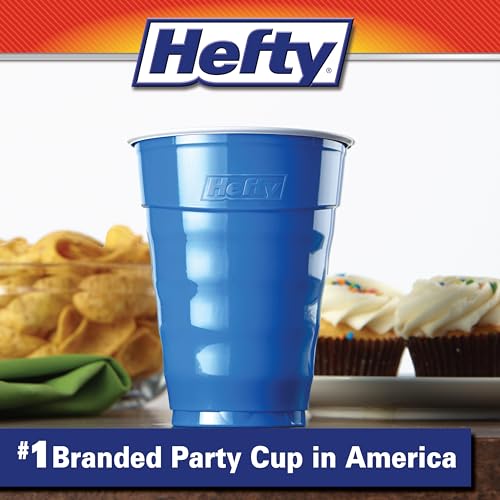 Hefty Party On Disposable Plastic Cups, Marine Blue, 18 Ounce, 120 Count by Hefty - Image 3