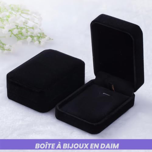 Boîte à Collier JMOOT, Petite Boîte Cadeau en Velours Noir pour Bracelet Bijouterie, Boîtes à Bijoux pour Cadeaux de Noël en Bijouterie - 7 * 10 * 3,5 Cm – vue 4