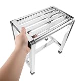 CIMAXIC Stołek prysznicowy ze stali nierdzewnej, mała metalowa ławka łazienkowa, krzesło do wanny, dla seniorów, dzieci, dorosłych, do nauki korzystania z nocnika, kuchnia, 13,7 x 12,40 x 7,8 cala