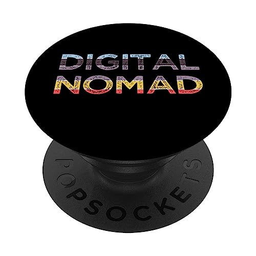 Digital Nomad Co-Worker Coworker PopSockets Swappable PopGrip, Black