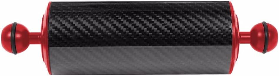 BGNing Carbon Fiber Float Buoyancy Aquatic Arm Dual Ball SLR Camera Diving Extension Tray Compatible with GoPro and Other Action Camera (12inch,Red)