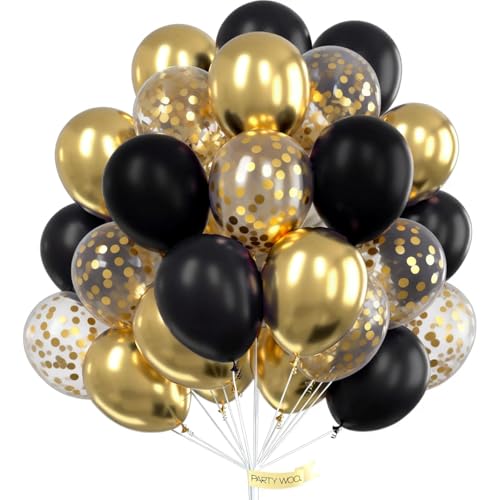 Gold and black balloons image