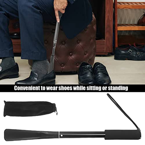 Shoe Horn Long Handle For Seniors,Retractable Shoe Spoon Non Slip Handle Dressing Aid for Men and Women,Adjustable Length Large Standing Reach Assist - Thumbnail 4