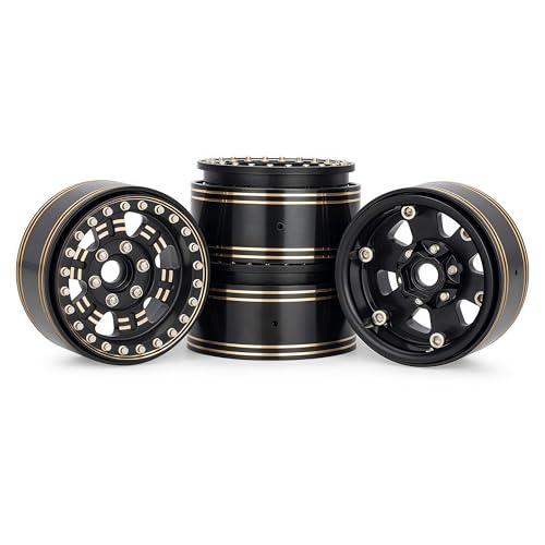 AMK 1.9'' Heavy Brass Beadlock Wheels 4pcs 959g, 3mm Offset, 12mm Hex, CNC Brass 1.9 Beadlock Rims for 1/10 1/8 RC Crawler TRX4 SCX10 Capra VS4-10 Gen8 D90 CC01 by AMK - Image 8