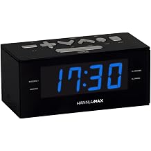 HANNLOMAX HX-144CR Alarm Clock Radio, AM/FM, 1.2 Blue LED Display