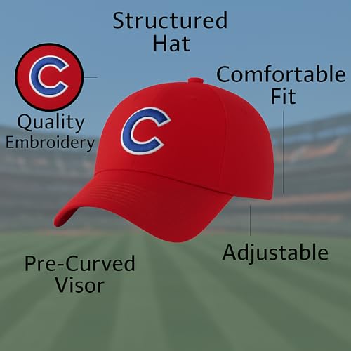 Gorra roja con logo bordado de Chicago Cubs miniatura 5
