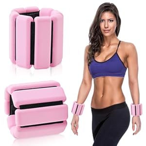 2 gewichtsmanchetten voor pols en enkel, verstelbaar, draagbaar, voor dames en heren, fitness, hardlopen, wandelen, yoga, pilates (roze)