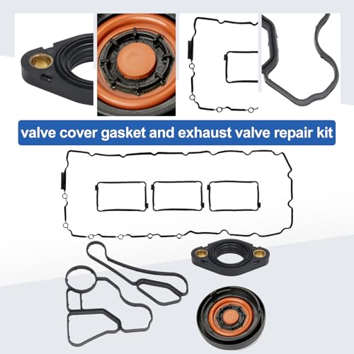 Image of 11127587804 Engine Valve Cover Gasket & Oil Filter Housing Gasket & Engine Valve Cover & Eccentric Shaft Actuator to Valve Cover Flange for BMW Replace# 11428637820 11428637821 11127570292 11377502022