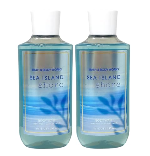 Bath & Body Works Shea + Vitamin E Shower Gel, Set of 2, 10oz Each (Sea Island Shore)