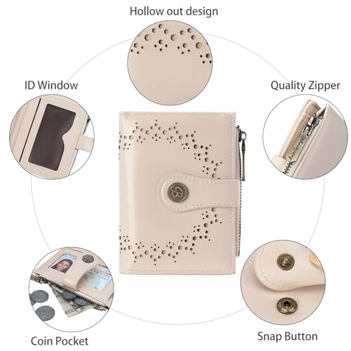 Image of Small Wallet for Women Bifold Credit Card Holder Compact Women Wallet with Zipper Coin Pocket