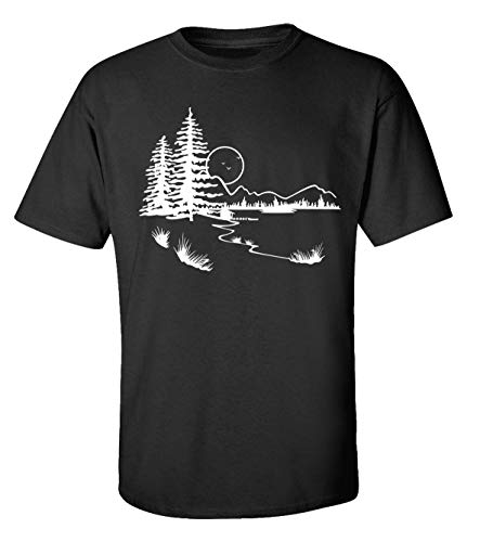 Trenz Shirt Company Men's Woodland Outdoors Mountain Scenic View Short