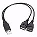 Zhanyun USB 2.0 A Male To 2 Dual USB Female Jack Y Splitter Hub Charger Adapter Cable
