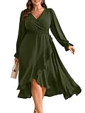 RWJ Women's Plus Size Homecoming Dress Fall Wedding Party Army Green XXL