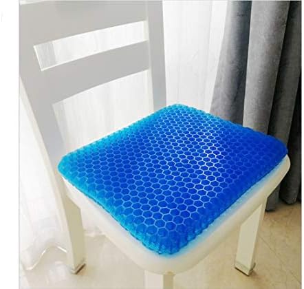 ZiXuan Gel Seat Cushion for Long Sitting Extra Large Chair Pad Seat Pillow Double Thick for Lumbar Support and Pressure Relief for Wheelchair Office Car Chair with Washable Black Cover (48cm x 44cm)