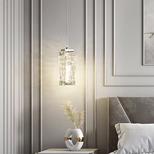 Adcthome Pendant Lighting Modern Pendant Light, Mini Crystal Chandeliers,Adjustable Pendant Light Fixture For Kitchen Island Dinning Room Bedroom (Chrome, 1-Light) #TOP4